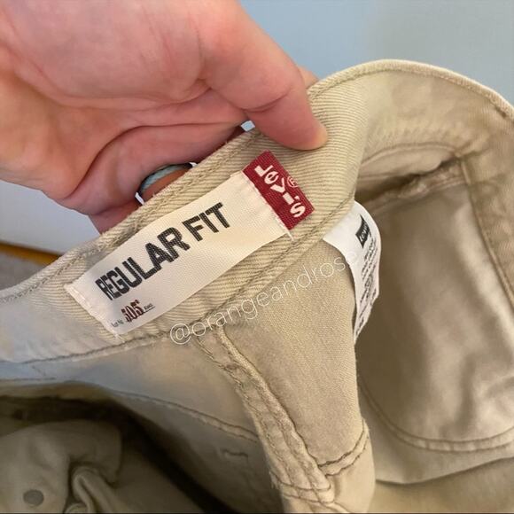 Vintage Levi’s Tan Khaki 505 High Rise Denim Jeans 36x29 Cute Basic Mom - Picture 3 of 11